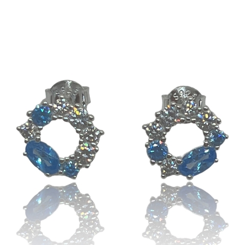 Aros de Plata 925 y Circoñas Y Aguamarinas.