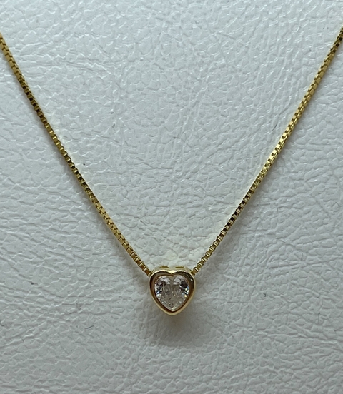 Cadena y Dije de Plata 925 Rodinado en Oro Amarillo 18Klts.