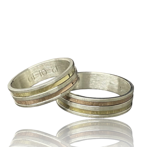 Alianzas de Plata 925 y Oro 18K Bicolores.