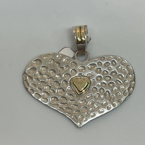 Medalla de Plata y Oro18k Corazon.