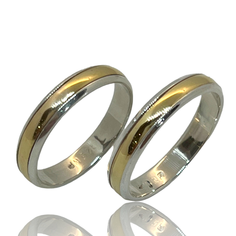 Alianzas de Oro 18klts y Plata 925. Media Caña.