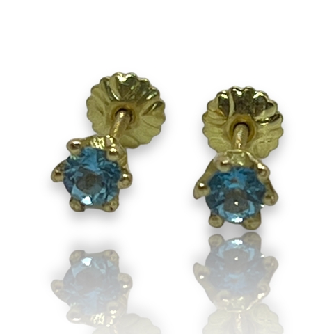 Aros de Oro 18k y Topacio Naturales, Con certificado Gemologico.
