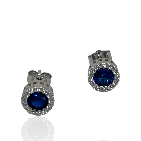 Aros Realizados en Plata 925 y Zafiros. -
