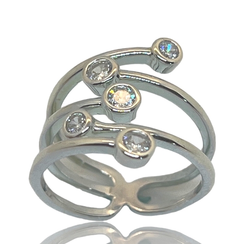 Anillo en Plata 925 Paloma Increible Moderno Regulable