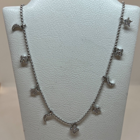 Cadena de Plata 925 y Dijes con circoñas.