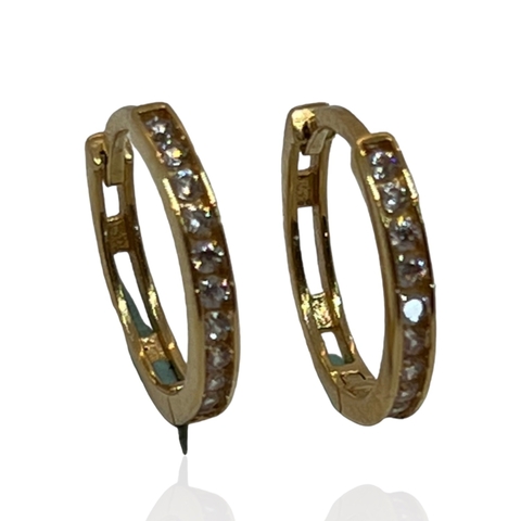 Aros Argollas Italianas de Oro Amarillo 18k. 1.6Grs