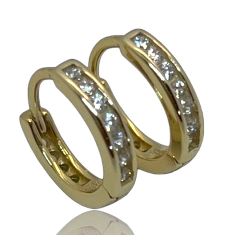 Aros Argollas Italianas de Plata 925 Amarillas.