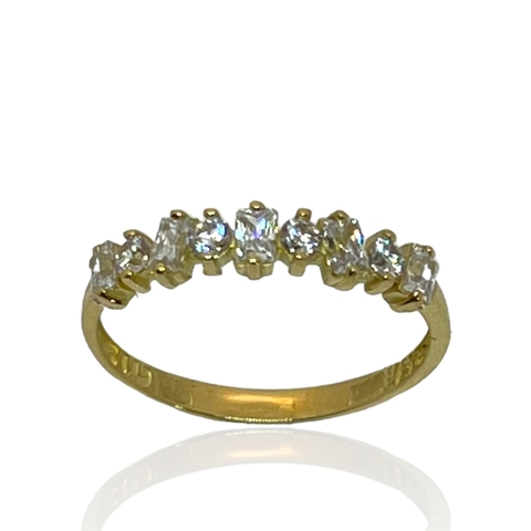 Anillo oro 18klts Medio Sin fin Multimples Tallas. Swarovski Circoñas.
