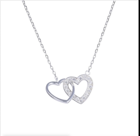 Gargantilla Corazon Doble Swarovski Elements.