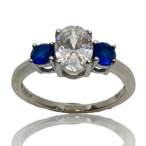 Anillo de Plata 925 y Rodinado en Oro Blanco 18klts.