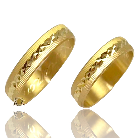 Alianzas de Oro 18klts. Facetadas.