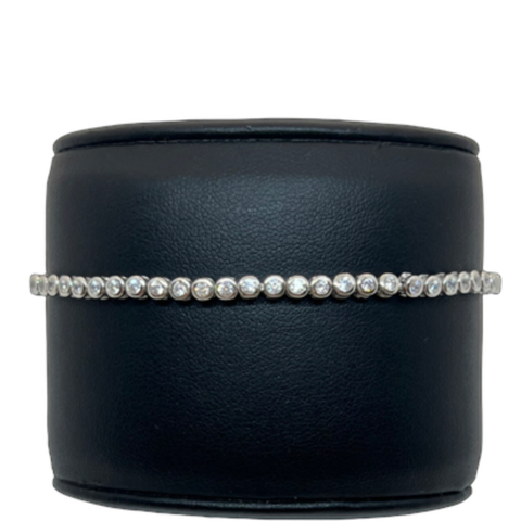 Pulsera en Plata 925 Modelo Tenis con virola y Circoñas Austriacas.