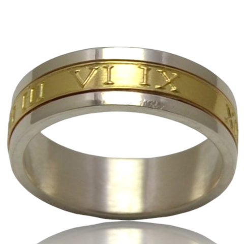 Alianzas de Oro 18klts y Plata 925. Modelo Tiffany D4