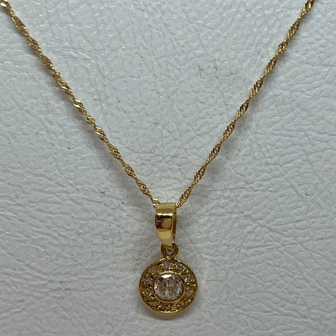 Conjunto de oro 18klts. Modelo Ojo de Perdiz.