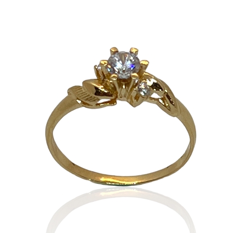 Anillo oro 18klts Solitario Swarovski Circoñas.