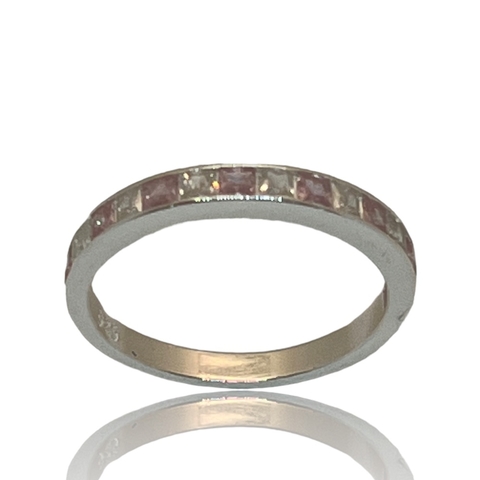 Anillo en Plata 925 y Circoñas y Rosa de Francia. Medio sin fin
