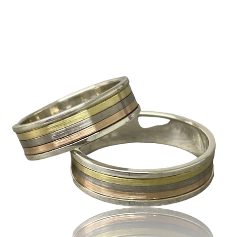 Alianzas de Plata 925 y Oro 18K Tricolores Especiales.