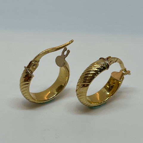 Aros Argollas Italianas de Oro Amarillo 18k. 1.5Grs
