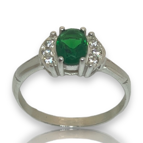 Anillo de Plata 925 Circoñas Cubicas Engarzadas a mano .
