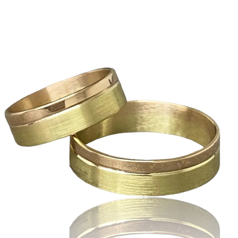 Alianzas de Oro 18klts Cintas Bicolores.