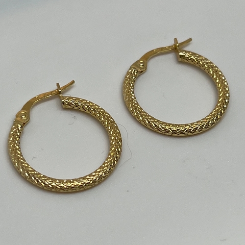 Aros Argollas Italianas de Oro Amarillo 18k. 1.14Grs.