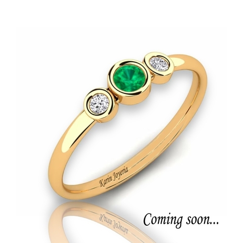 Anillo Esmeralda Oro 18klts Diseños Exclusivo