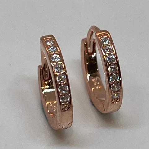 Aros de Plata 925 Rodinados en Oro 18k Rose.