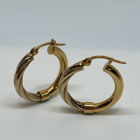Aros Argollas Italianas de Oro Amarillo 18k. 2.7Grs