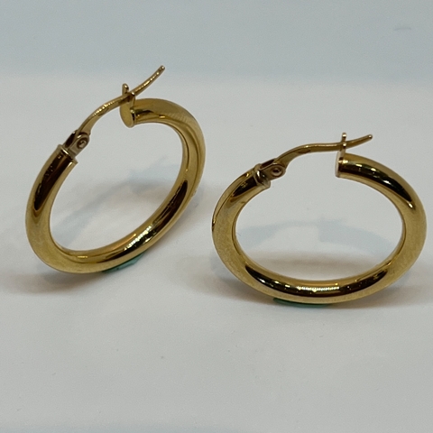 Aros Argollas Italianas de Oro Amarillo 18k. 2.3Grs
