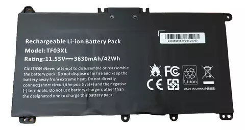 Bateria P/ Hp Tf03xl Pavilion X360 14-bf Series 15-cd Series Negro