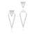 EAR JACKET TRIANGULAR CRAVEJADO COM ZIRCÔNIAS BRANCAS FOLHEADO À RÓDIO