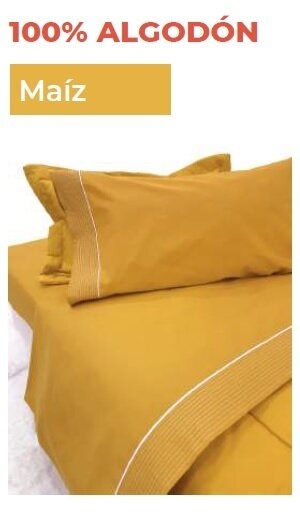 JGO.SABANA KING SIZE (HASTA 40CM ALTO) 180 HILOS 100% ALGODON COLCHON 180X200+40CM (A8742-KH40MAIZ)