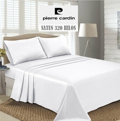 JGO.SABANA QUEEN EN 320 HILO PIERRE CARDIN ALGODON 100% p/colchon 160x200+35 cm (A9006-4BLANCO)