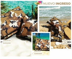 LONA PLAYERA (tela lona pesada) + ALMOHADON 30x20cm- 75X145 cm - PACK EN BOLSA (A20955-19)