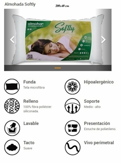 ALMOHADA king size SOFTLY 100X40 CM Tela Algodon Mixto con vivo perimetral y rellegon fibra polie (A3062-5)