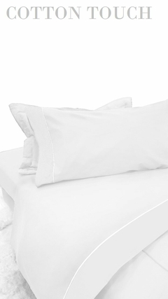 JGO SABANA 2 1/2 CON EMBOZO Y VIVO LINEA COLO SOFT MICROFIBRA 90 GRS (para colchón de 140x190+30cm) (A8540-3H30BLANC)