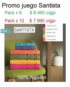 JGO. TOALLA Y TOALLON SANTISTA PRATA EMIR 385 GRS (41X70 / 70X135 CM) (A2088-3)