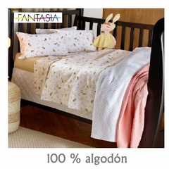 JGO.SABANA CUNA FUNCIONAL LINEA FANTASIA - Colchon hasta 80x140+15cm - 100%algodon (A4009FSPRING)