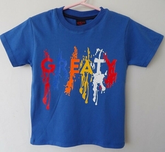 REMERA DE CHICOS 100% ALGODON DOBLE PEINADO ESTAMAPA DOBLE TALLE 4 GREATY (I6005-T4-AZUL)