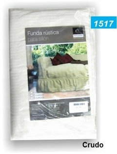 FUNDA DE SILLON TELA RUSTICA COLOR CRUDO PARA SILLON DE 1 CUERPO (9153-1)