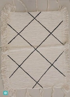 ALFOMBRA RECTANGULAR 45X60 CM BOHO LINEA PESADA 100% ALGOD SUPER MULLIDA (A9037O)