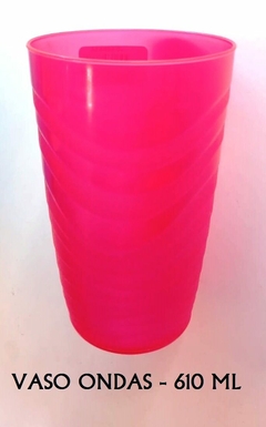 VASO ONDAS 610 ML PLASTICO REFORZADO ART 8778 (A4098ROSA)