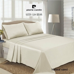 JGO.SABANA QUEEN EN 320 HILO PIERRE CARDIN ALGODON 100% p/colchon 160x200+35 cm (A9006-4NATURAL)