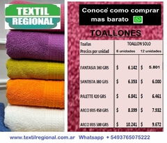 TABLA COMPARATIVA DE LINEAS DE TOALLONES (TABLATOALLONES5)
