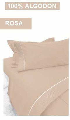 JGO.SABANA 1 1/2 180 HILOS 100% ALGODON COLCHON 90X190+25CM MARCA LOUSIANA (A8742-1ROSA)