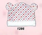 Gorrito con orejas en plush - Corazones y Estrellas art 2001709 (A2906)
