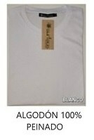 REMERA CUELLO REDONDO 100% ALGODON JERSEY 24/1 COLOR LISO (I8000-XL-BLANCO)