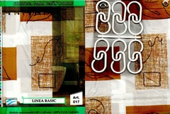 CORTINA DE BAÑO DOBLE CON GACHOS OTOÑO LINEA PESADA P.E.B GOFRADO Y CABEZAL REFORZADO (ART 017) (A2022-3BEIGE)