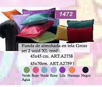 FUNDA ALMOHADON 45X45CM LINEA XL MARCA OREGON - SET POR 2 UNIDADES (A2758)