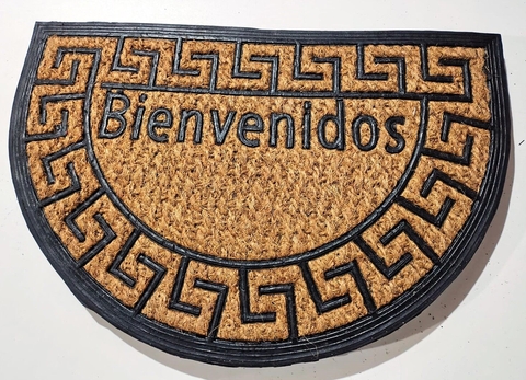 ALFOMBRA SEMICIRCULO DE GOMA COCO MEDIDA 40X60 CM (A1036-1BIENVENI)
